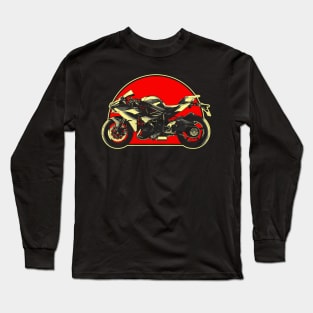 2015 Kawasaki Ninja H2 Retro Red Circle Motorcycle Long Sleeve T-Shirt